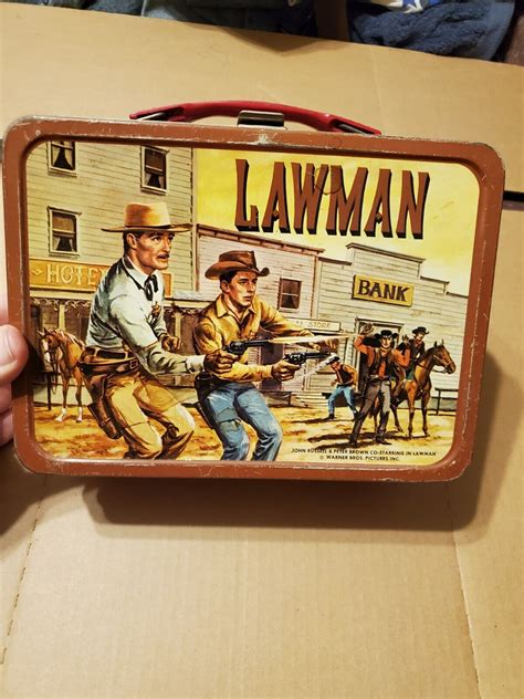 Vintage 1961 LAWMAN Metal Lunch Box. No Thermos 